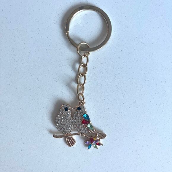Crystal Embellished DOVE Keychain - Picture 1 of 1